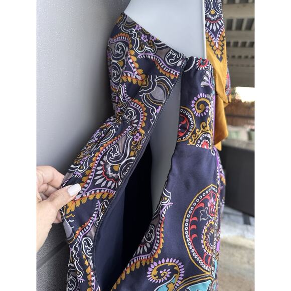 Express Y2K Silk Paisley Halter Neck Handkerchief Maxi Dress Sz 2 Boho Resort - Picture 10 of 16